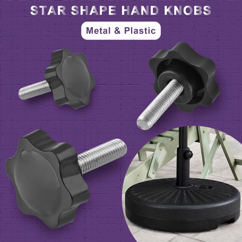 LifCratms M8 x 30mm Thread Star Knob 2Pcs, Plastic Hex Shaped Clamping Knob Handle Hand Tightening Screw for Umbrella Base Replacement - Image 5